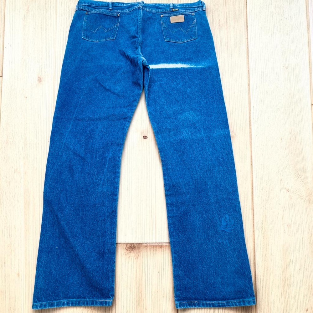Vtg Wrangler Mens Western Denim Jeans Blue Straight Leg 45x34 Made in USA 2363